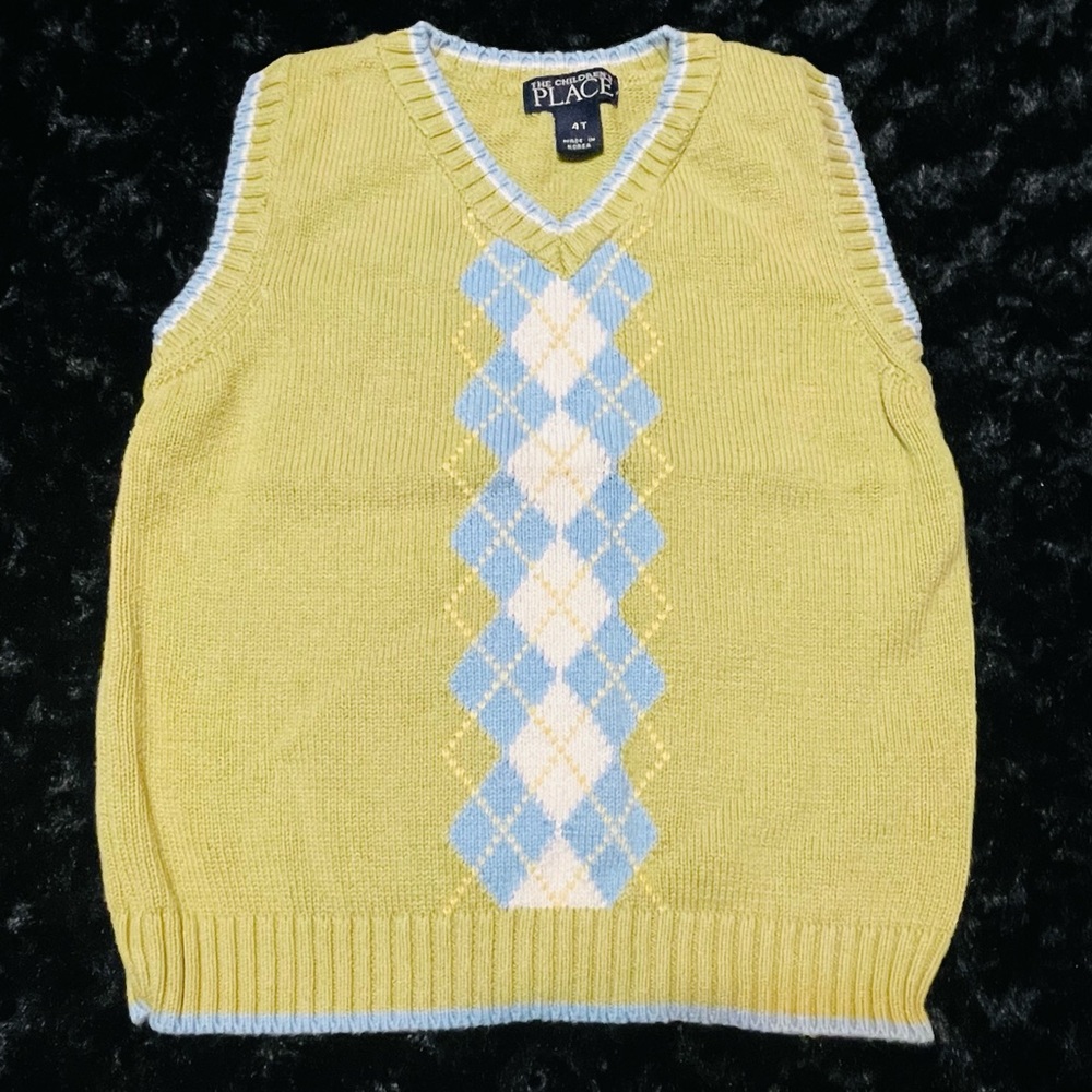 CHILDREN’S PLACE Toddler Boy’s Vintage Argyle Sweater Vest